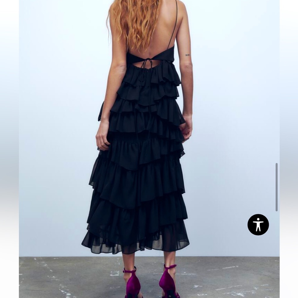 Ruffle black dress